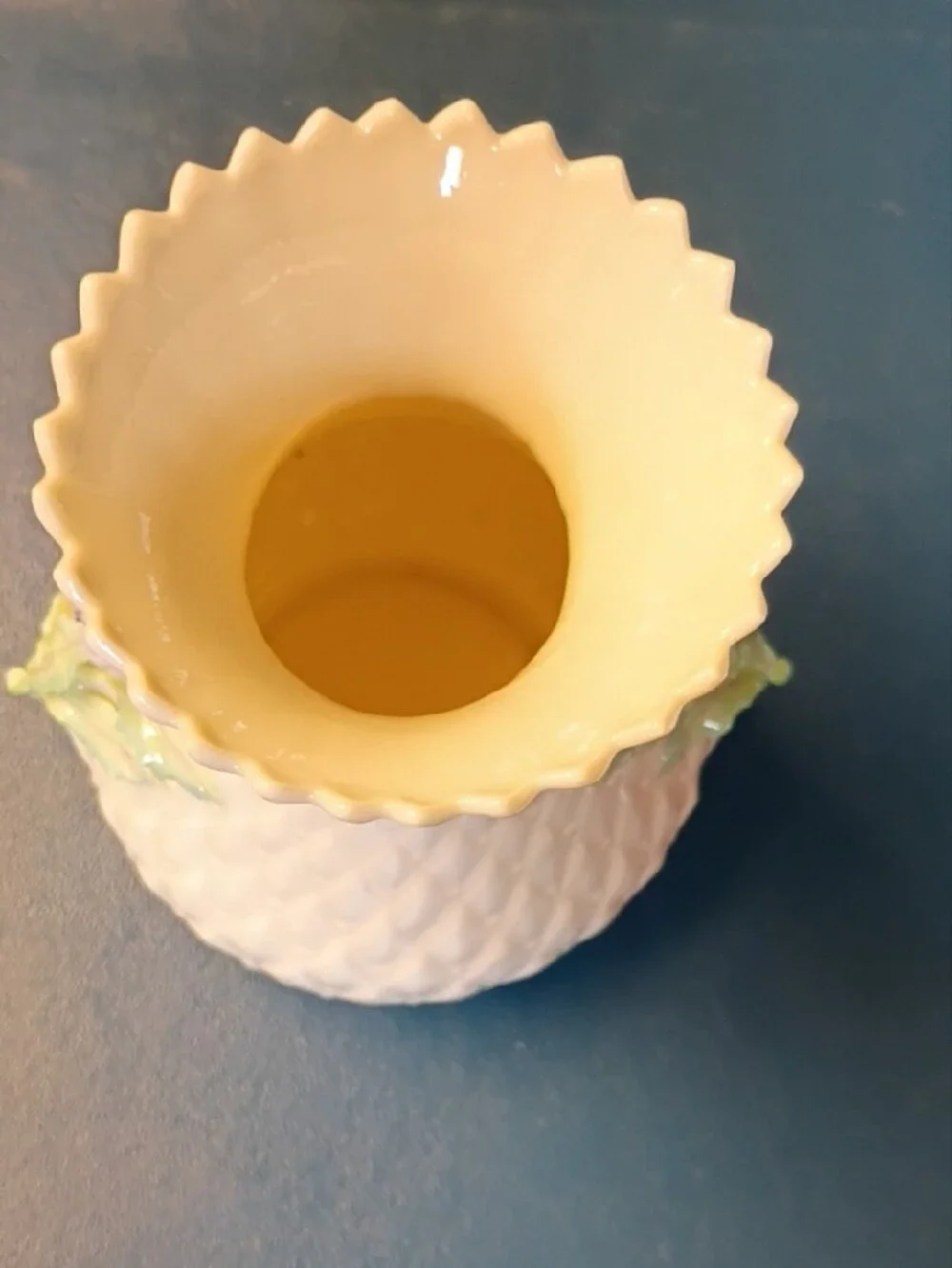 Belleek PotteryCream-White Porcelain Vase with Pastel Floral Appliqués